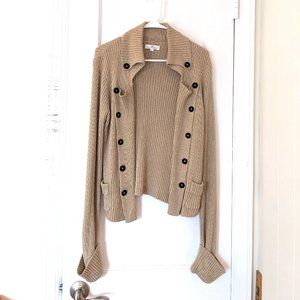 Day by Birger et Mikkelsen Tan Military Inspired Cardigan Sweater